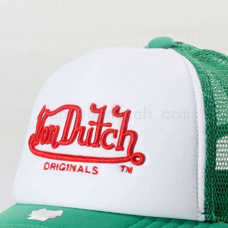 2023 Billig Von Dutch Originals -Trucker Atlanta Cap, white/green F0817888-01604 Verkauf